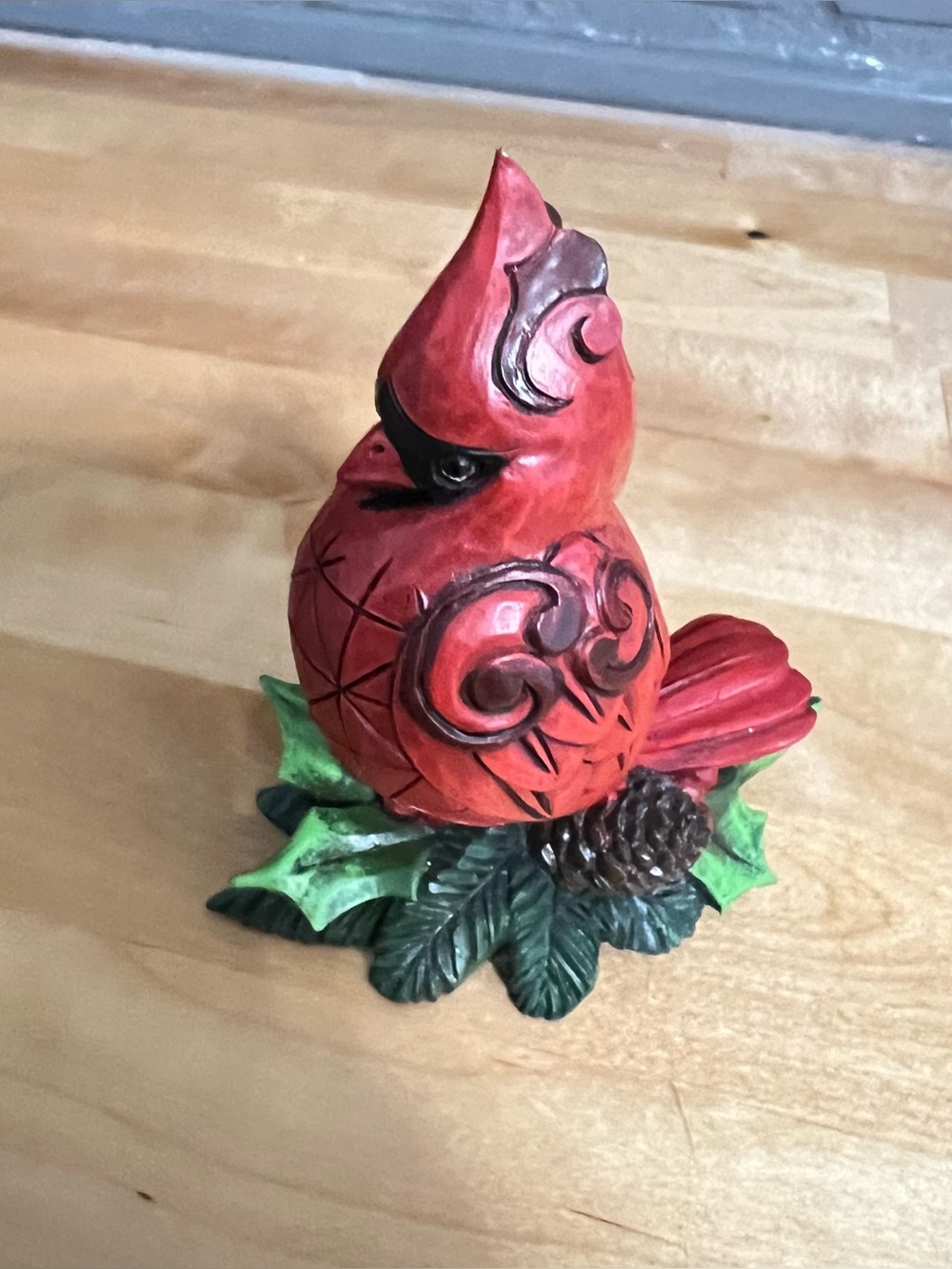 Jim Shore Heartwood Creek Perched Cardinal, 4 inch Tabletop Figurine Christmas